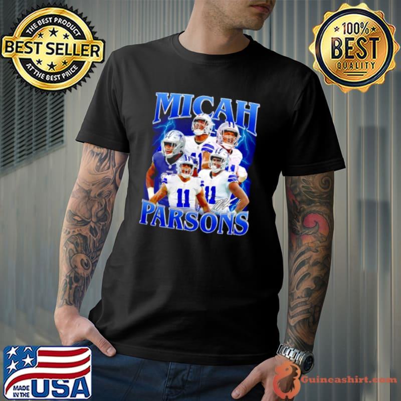 Micah Parsons number 11 Dallas Cowboys football player portrait lightning shirt
