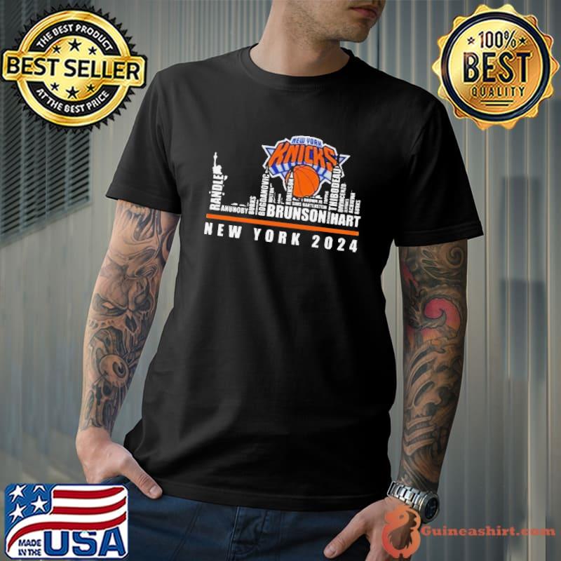 New York Knicks 2024 Skyline Players Names Shirt