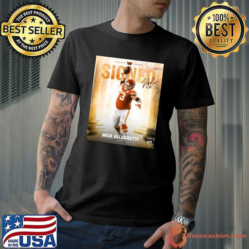 Nick Allegretti sign with Washington Commanders signature s Unisex