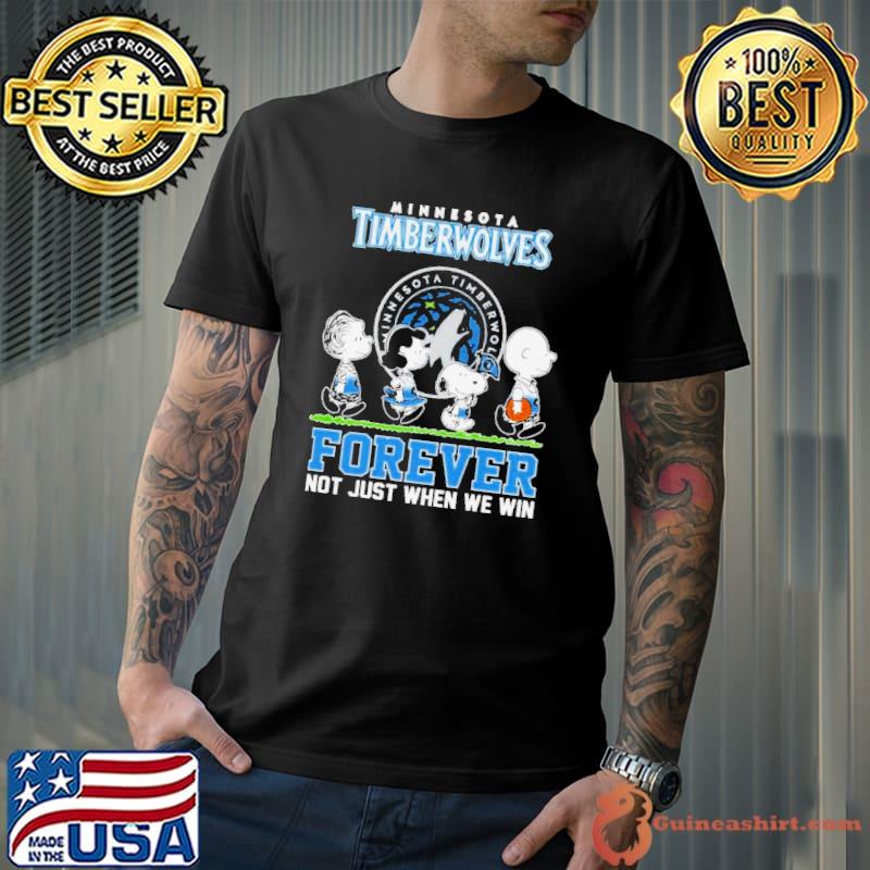 Peanuts Characters Abbey Road Minnesota Timberwolves Forever Not Just When We Win Shirt Unisex