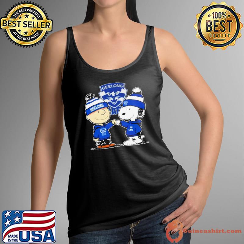 Peanuts Snoopy And Charlie Brown Geelong Cats Shirt