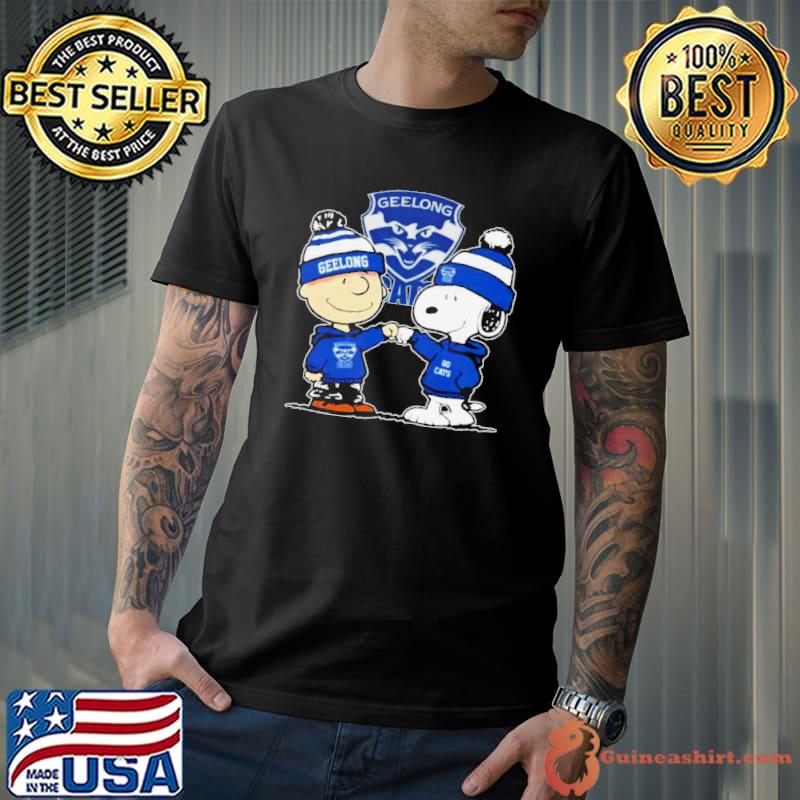 Peanuts Snoopy And Charlie Brown Geelong Cats Shirt Unisex