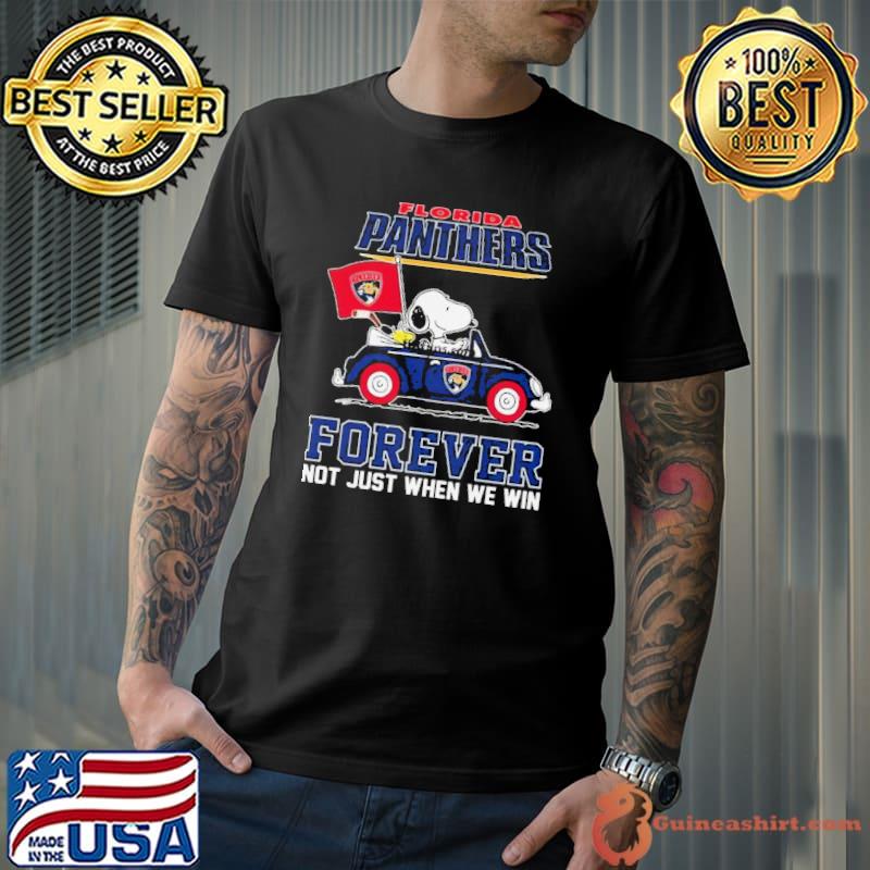 Peanuts Snoopy And Woodstock Florida Panthers On Car Forever Not Just When We Win Shirt