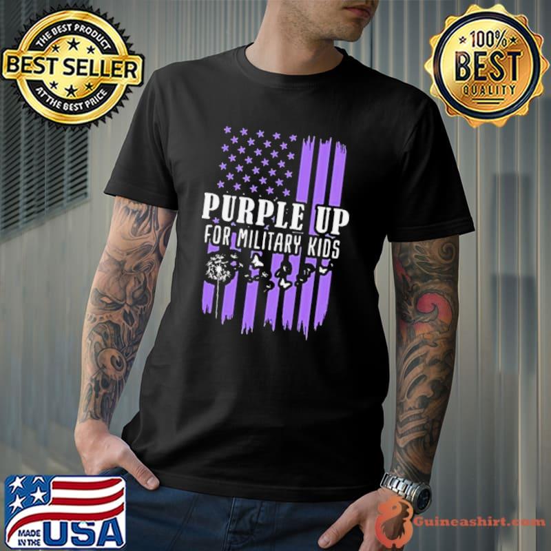 Purple Up For Military Child Month Usa Flag 2024 shirt