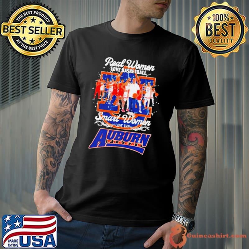 Real Women Love Basketball Smart Women Love The Auburn Tigers Team Men’s Basketball Shirt