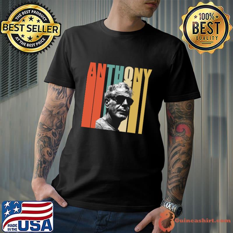 Retro Color Anthony Bourdain American celebrity chef author and travel documentarian T-Shirt Unisex
