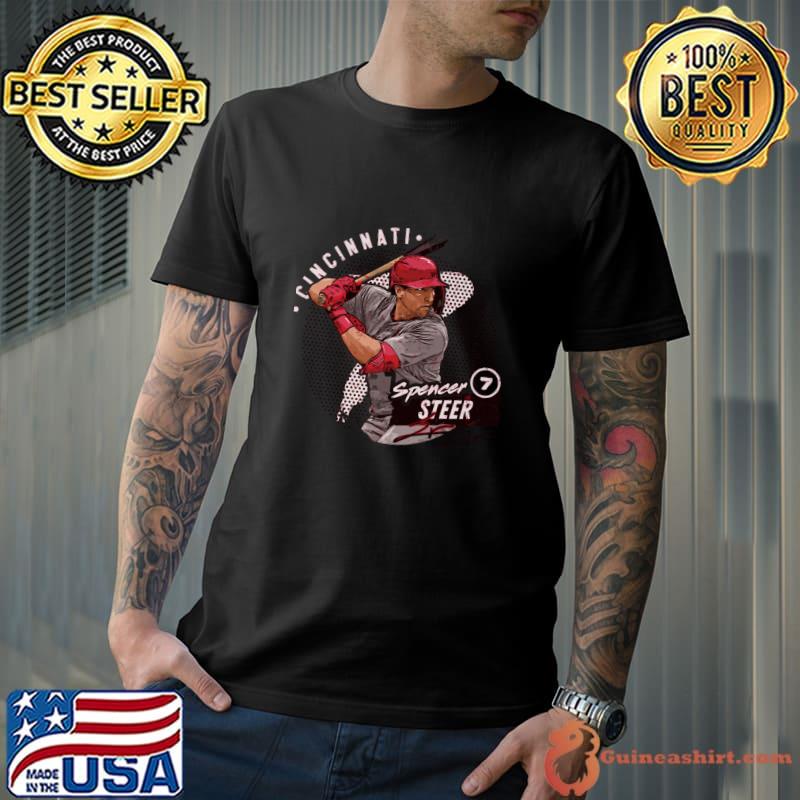 Spencer Steer Cincinnati Dots American professional baseball utility player T-Shirt