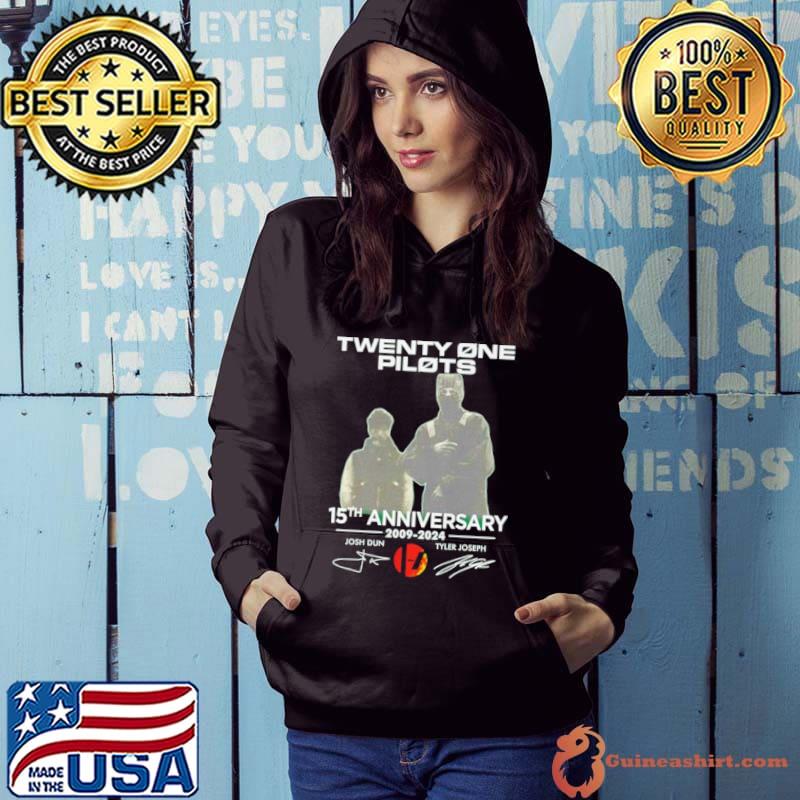 Twenty One Pilots 15th Anniversary 2009 2024 Josh Dun And Tyler Joseph T Shirt Hoodie