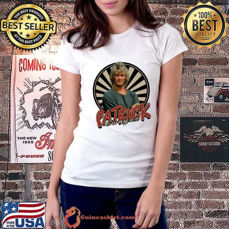 Vintage Circle Patrick Swayze American actor dancer and singer-songwriter T-Shirt Ladiestee