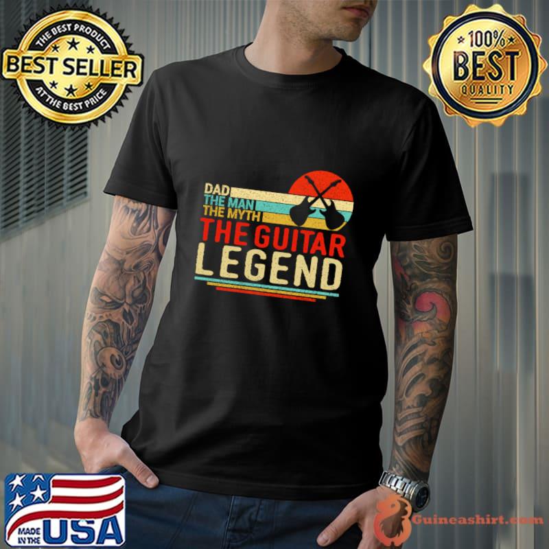 Vintage Sunset Dad The Man The Myth The Guitar Legend T-Shirt