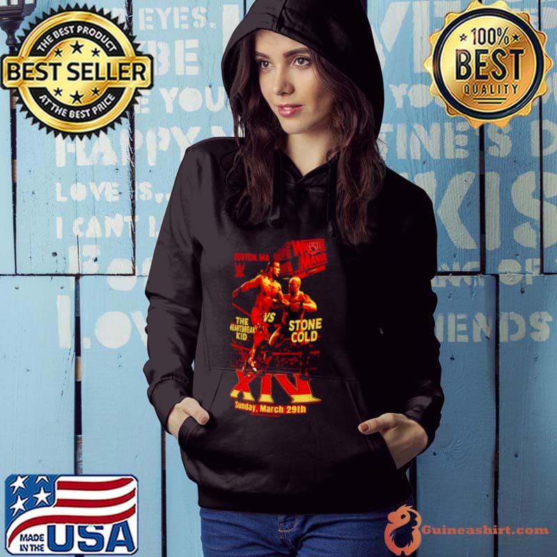 WrestleMania Ripple Junction WrestleMania XIV The Heartbreak Kid vs Stone Cold Graphic Shirt Hoodie