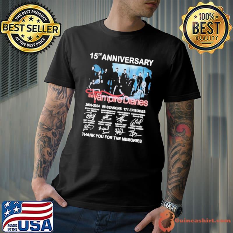 15th Anniversary The Vampire Diaries 2009-2024 08 Seasons 171 Episodes Thank You For The Memories Shirt