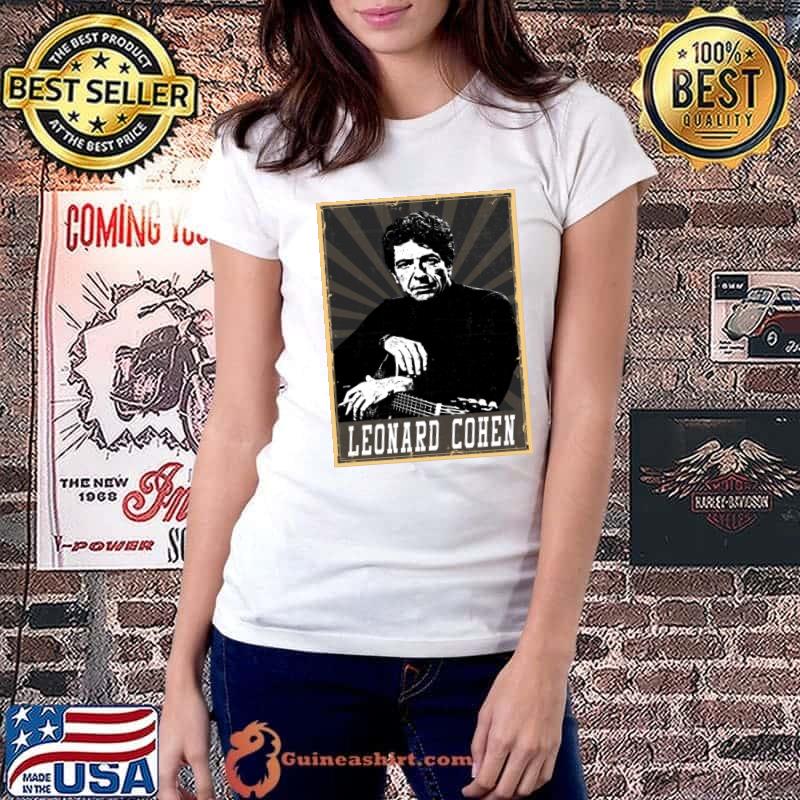 80s Style Leonard Cohen Canadian singer-songwriter, poet, and novelist T-Shirt Ladiestee