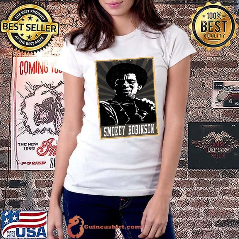 80s Style Smokey Robinson American R&B and soul singer songwriter T-Shirt Ladiestee
