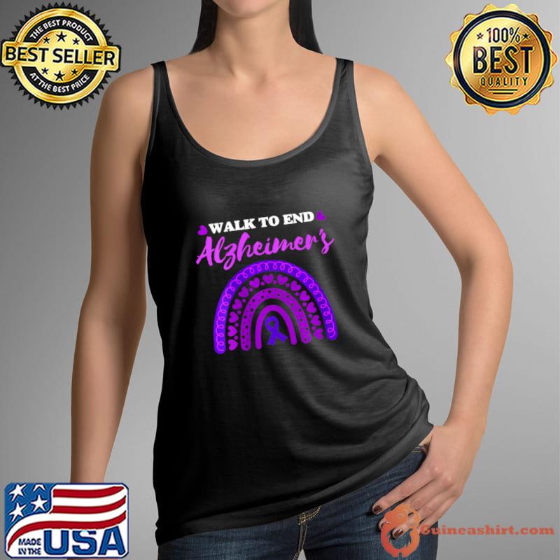 Alzheimers Awareness Walk To End Alzheimers Purple Rainbow T-Shirt