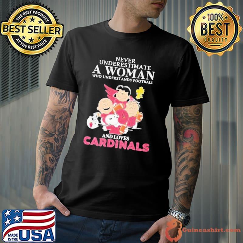 Arizona Cardinals Snoopy Never Underestimate A Women Who Understands Football Shirt