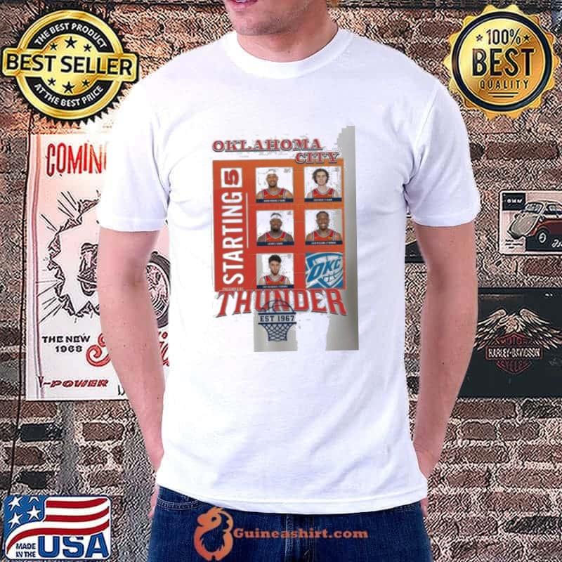 Awesome Oklahoma City Thunder Basketball Team Starting 5 2024 Season Shirt