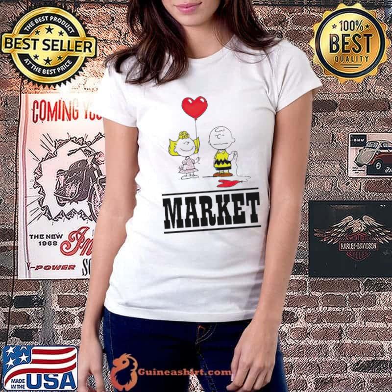 Awesome sally Brown and Charlie Brown Peanuts deflated market shirt