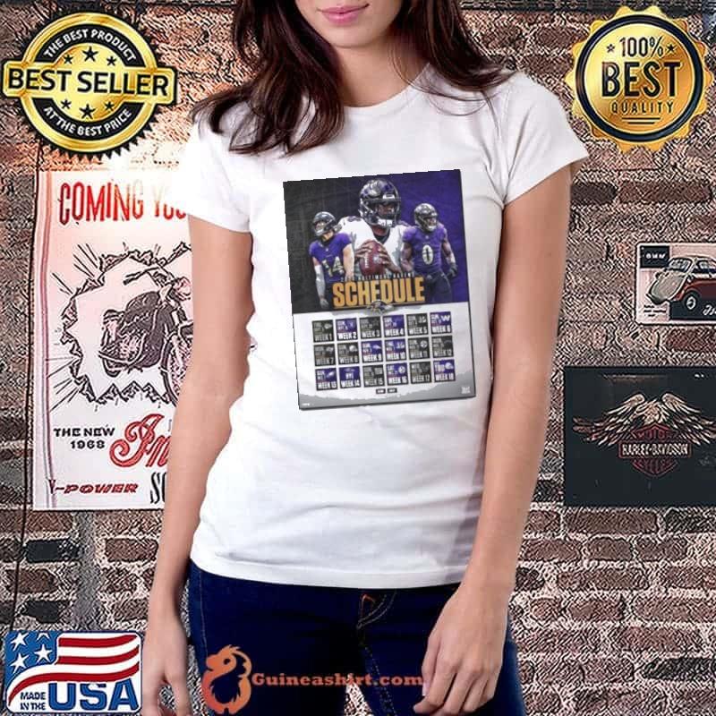 Baltimore Ravens Announced Their New Season NFL 2024 Schedule Shirt