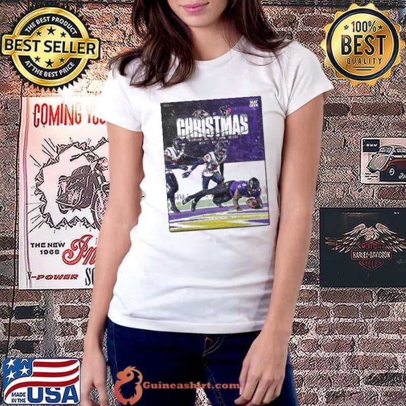 Baltimore Ravens Will Face Houston Texans On Their Christmas Game In New Season NFL 2024 Shirt