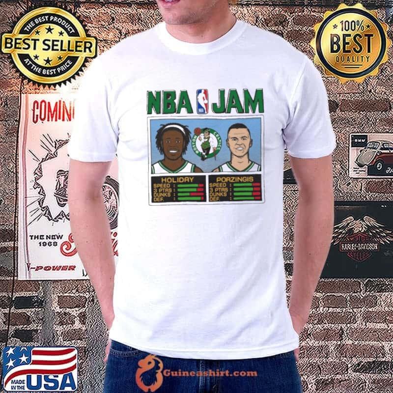 Boston Celtics NBA Jam Holiday And Porzingis 2024 Conference Finals Shirt Unisex