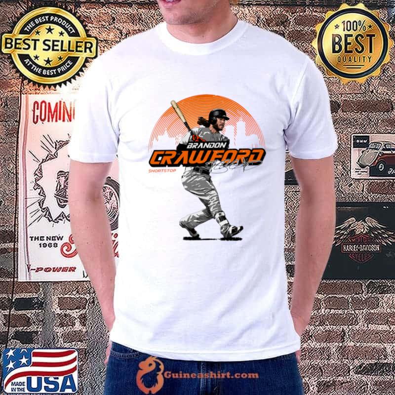 Brandon Crawford San Francisco Skyline American professional baseball shortstop T-Shirt