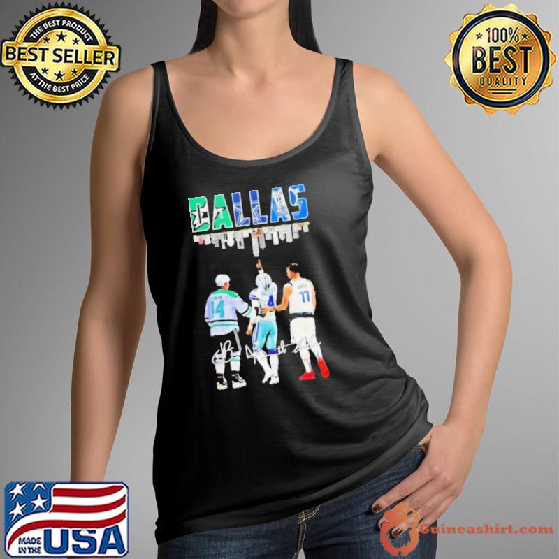 Dallas Sports Teams 2024 Jamie Benn Luka Doncic And Dak Prescott Signatures shirt