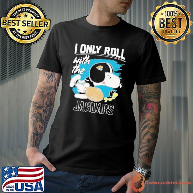 Jacksonville Jaguars Snoopy I Only Roll With Jaguars Shirt
