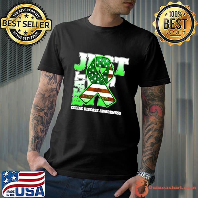 Just Beat It Celiac Disease Awareness American Flag T-Shirt