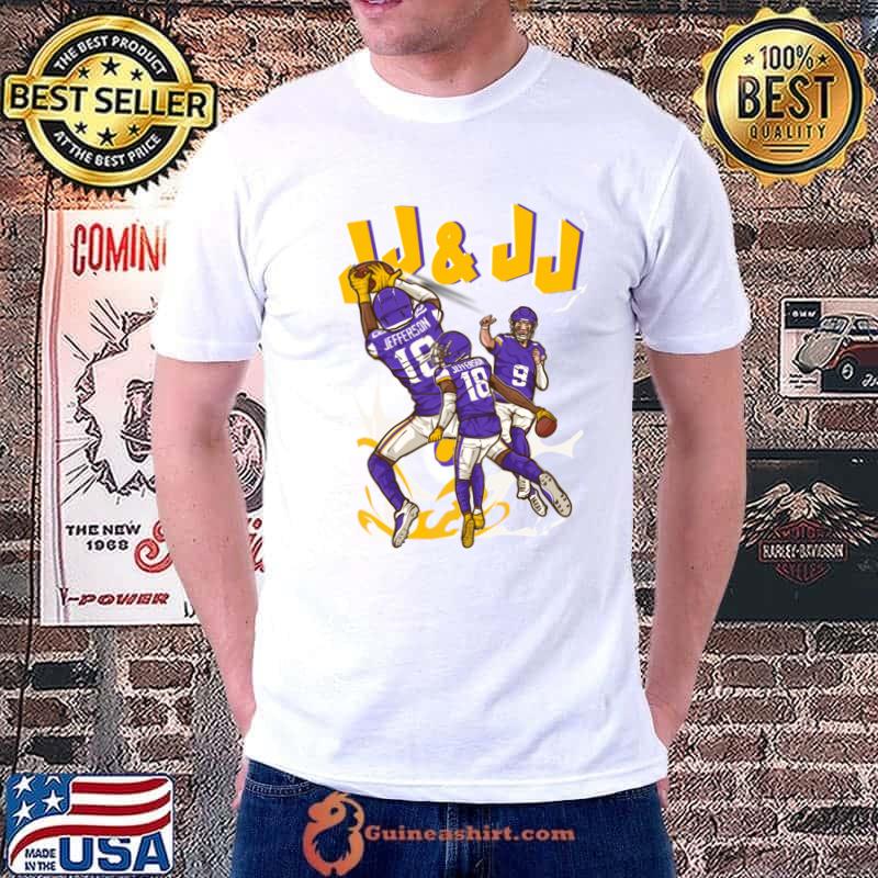 Justin Jefferson and JJ McCarthy JJ & JJ Cartoon American football wide receiver T-Shirt
