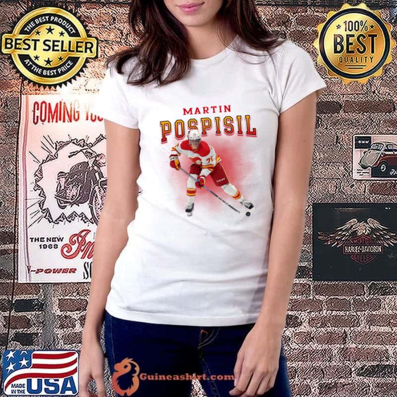 Martin Pospisil Slovak professional ice hockey centre for the Calgary Flames T-Shirt Ladiestee