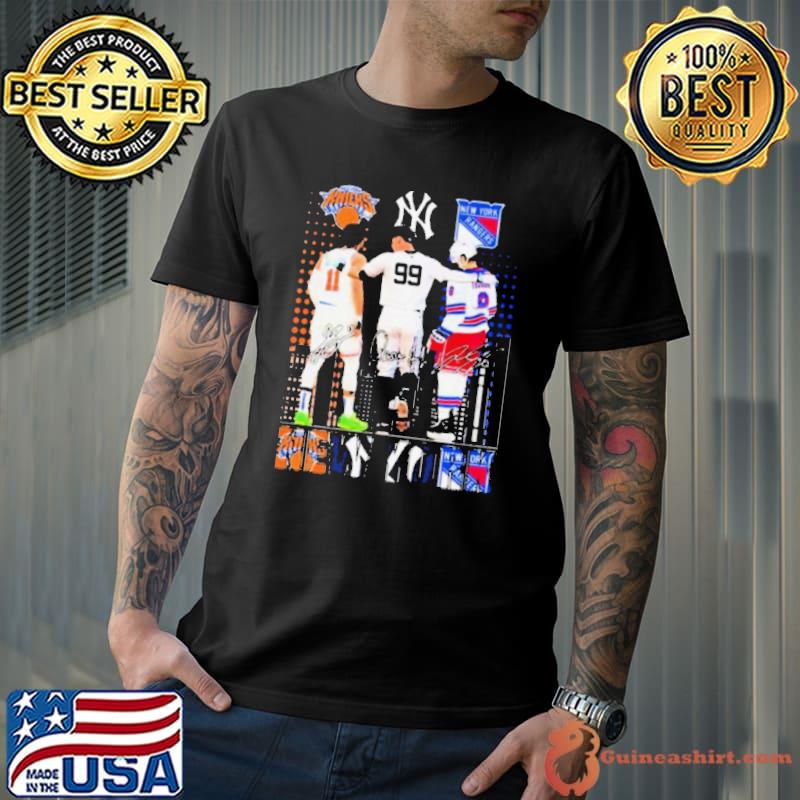 New York Sports Teams Jalen Brunson Aaron Judge And Jacob Trouba Signatures Shirt Unisex