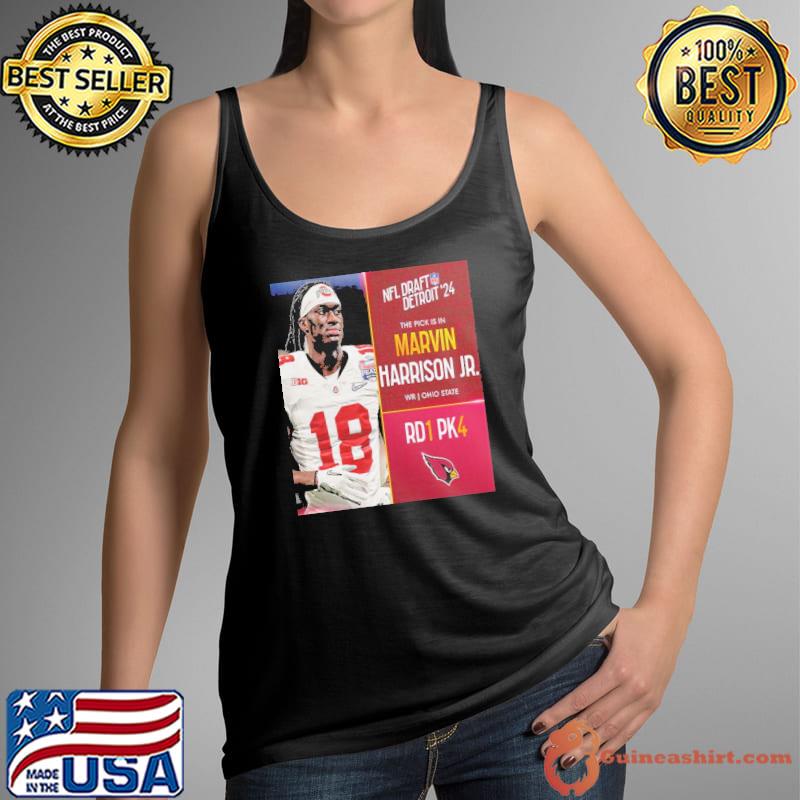 NFL Draft Detroit 24 The Pick Is In Marvin Harrison Jr Of Arizona Cardinals WR Ohio State Pick 4 Round 1 s Tank Top