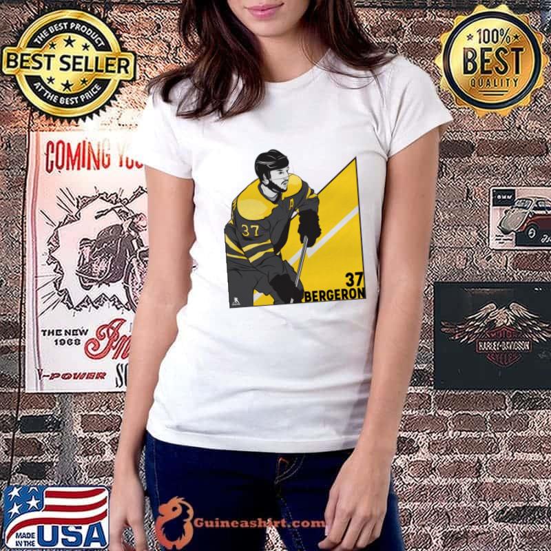 Patrice Bergeron Canadian former professional ice hockey centre Boston Angle T-Shirt Ladiestee