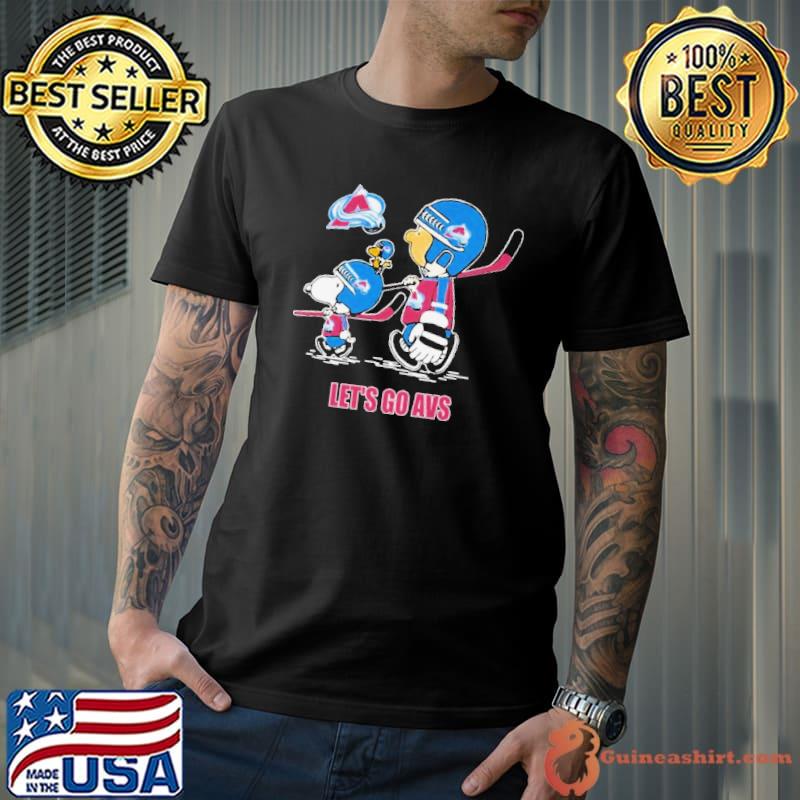 Peanuts Characters Walking Colorado Avalanche Let’s Go Avs Shirt Unisex