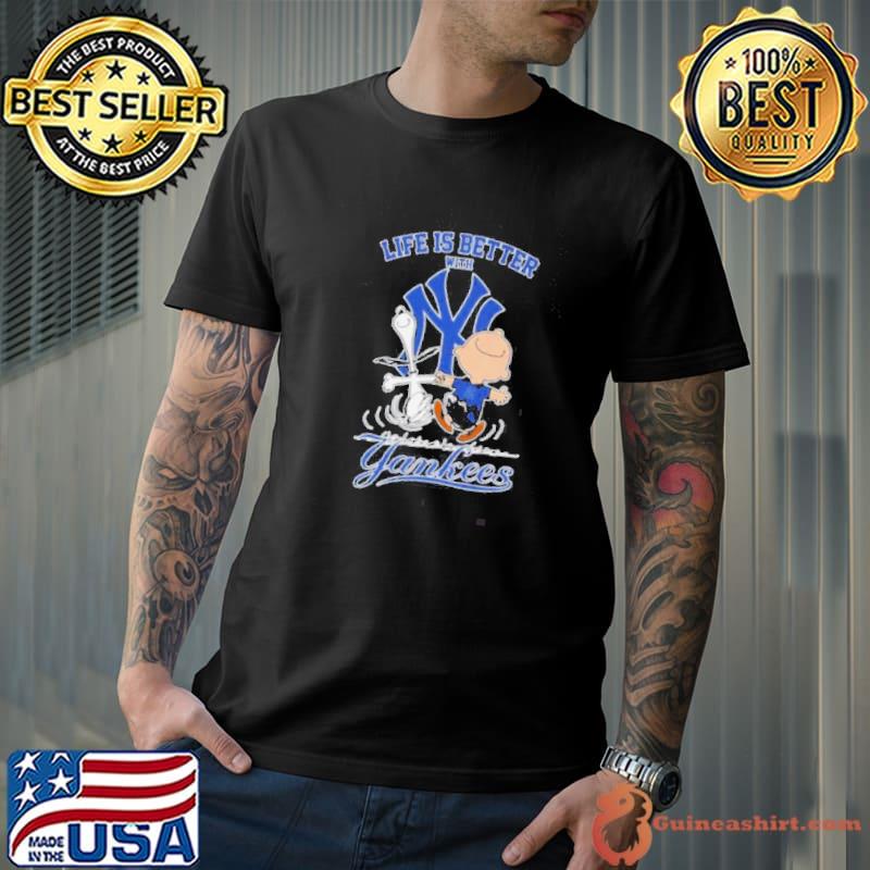Peanuts Snoopy And Charlie Brown Life Is Better With New York Yankees Shirt