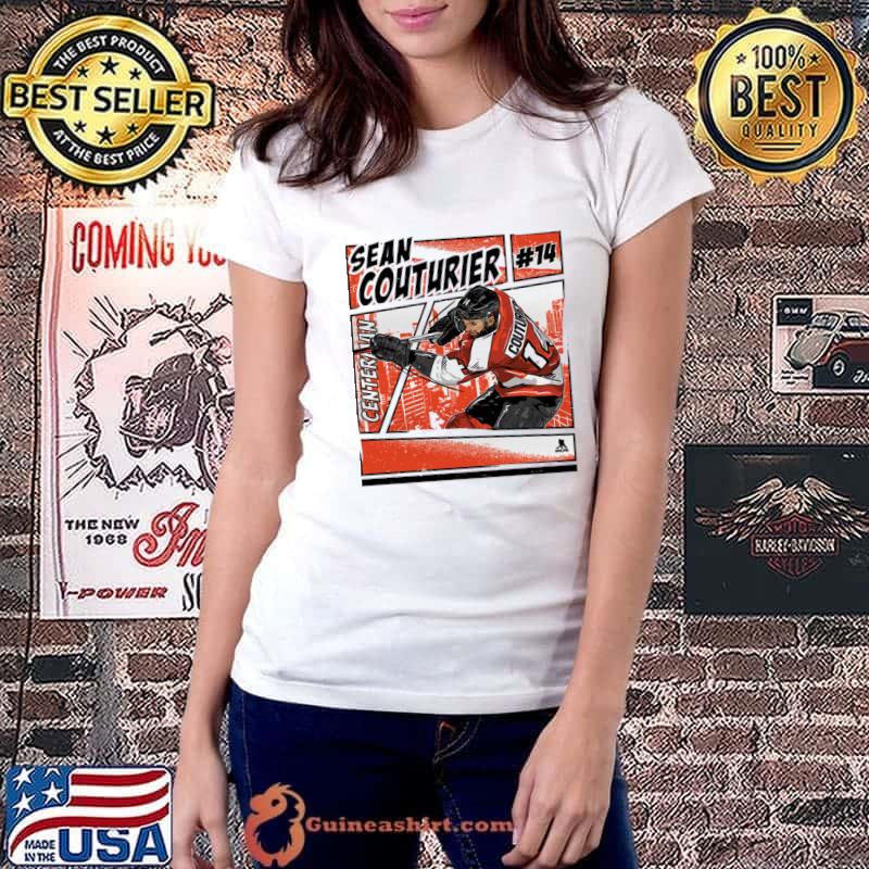 Sean Couturier American-born Canadian professional ice hockey player and captain Philadelphia Comic T-Shirt Ladiestee