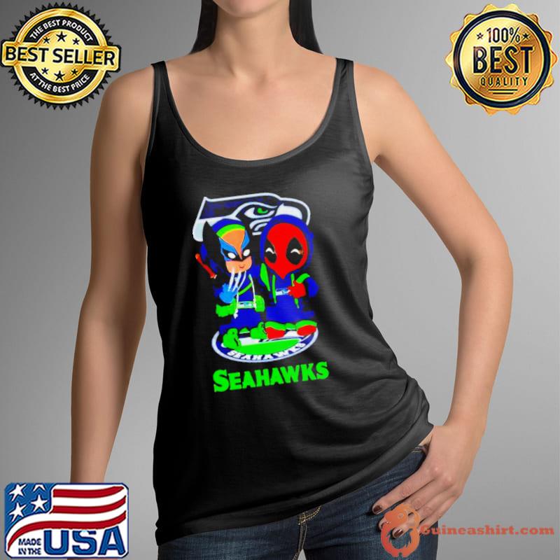 Seattle Seahawks Marvel Wolverine and Deadpool True friends shirt