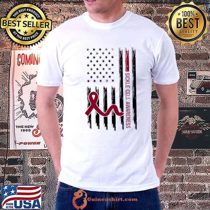 Sickle Cell Awareness American Flag T-Shirt