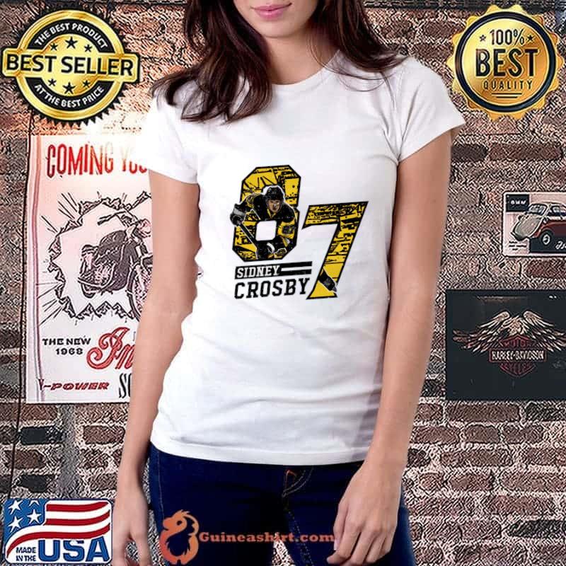 Sidney Crosby Canadian professional ice hockey centre Pittsburgh Offset T-Shirt Ladiestee
