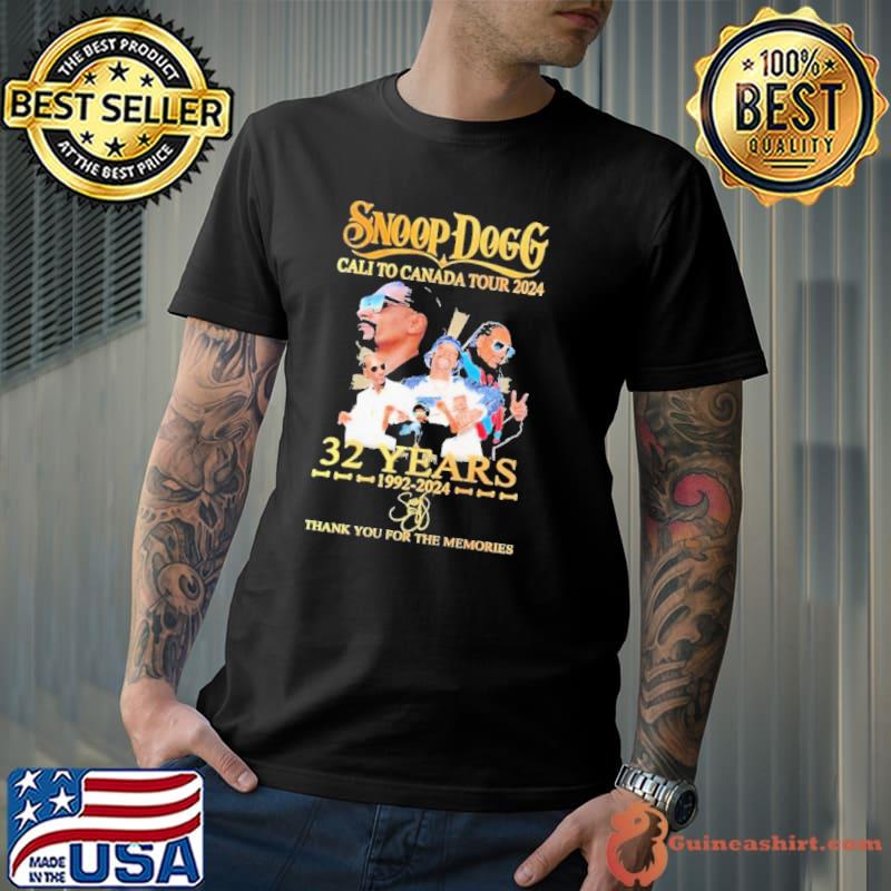 Snoop Dogg Cali To Canada Tour 2024 32 Years 1992-2024 Thank You For The Memories Shirt