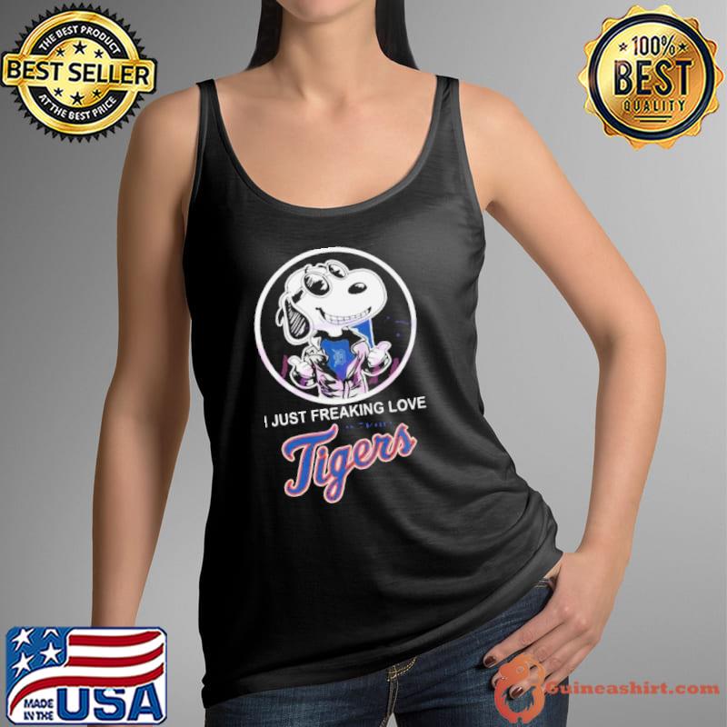 Snoopy I Just Freaking Love Detroit Tigers Baseball Shirt