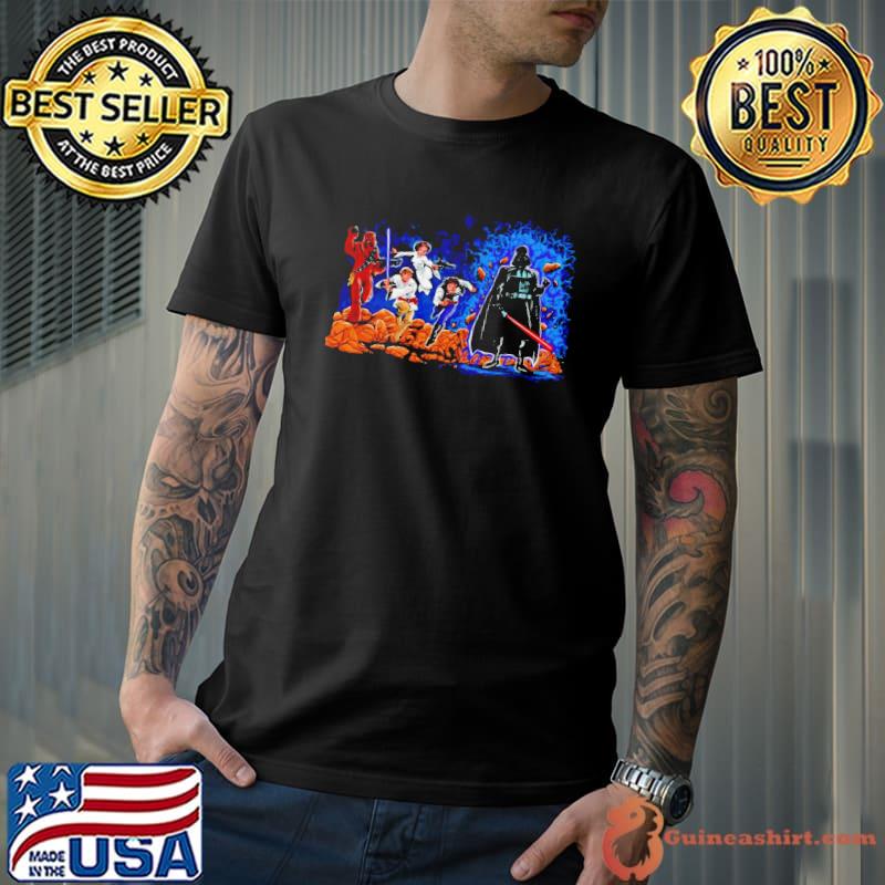 Star Wars featuring Chewbacca Luke Skywalker Princess Leia Han Solo and Darth Vader shirt
