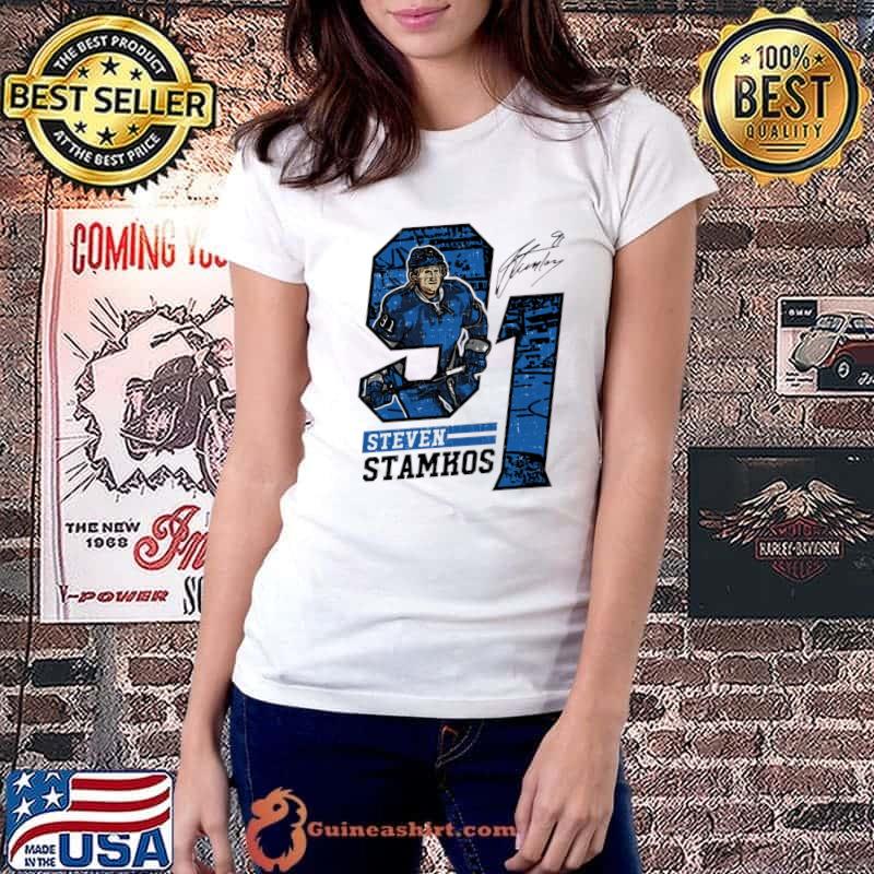 Steven Stamkos Canadian professional ice hockey forward Tampa Bay Offset T-Shirt Ladiestee