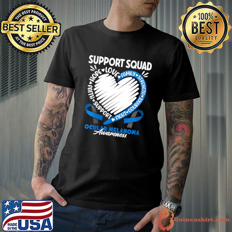 Support Awareness Squad I Eye Cancer Ocular Heart T-Shirt