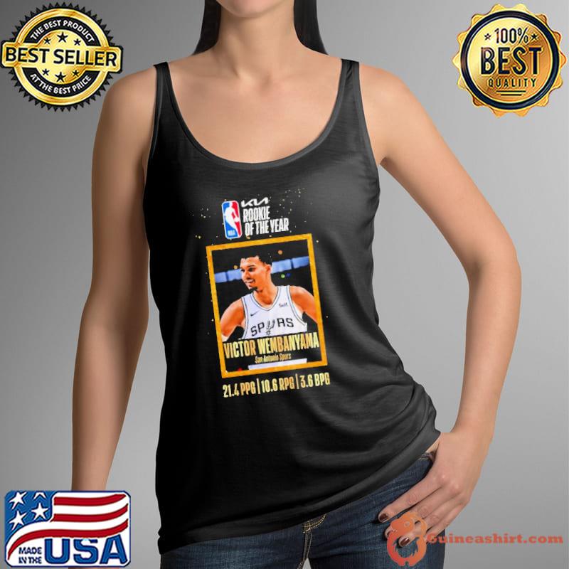 Victor Wembanyama is the recipient of the Wilt Chamberlain Trophy as the 2023-24 Kia NBA Rookie of the Year Shirt Tank Top