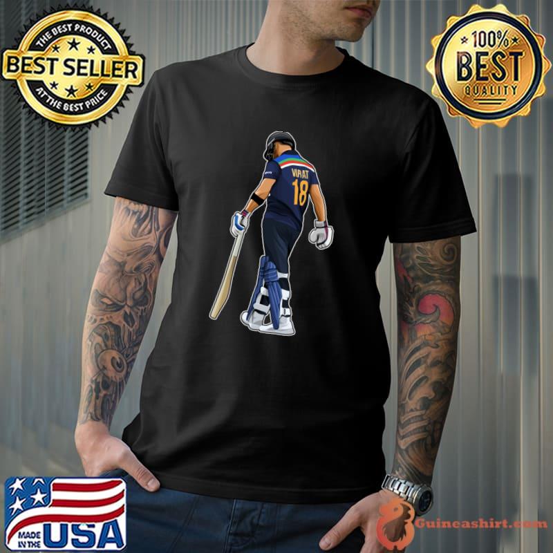 Virat Kohli #18 Walks Back international cricketer and the former captain T-Shirt Unisex