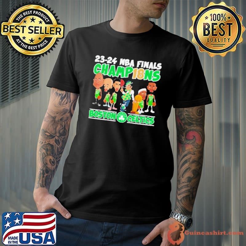 23-24 NBA Finals Champions Boston Celtics Team Cartoons Shirt