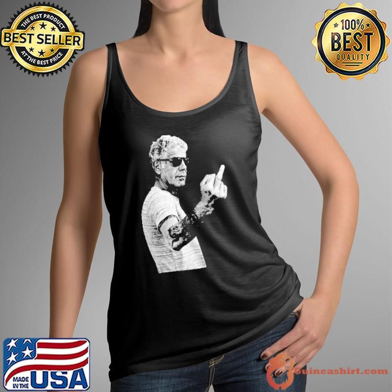 Anthony Bourdain Legend American celebrity chef Middle Finger Shirt