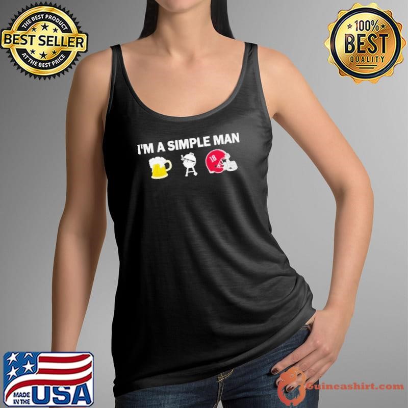 Awesome I’m A Simple Man I Like Beer BBQ And Alabama Crimson Tide Shirt
